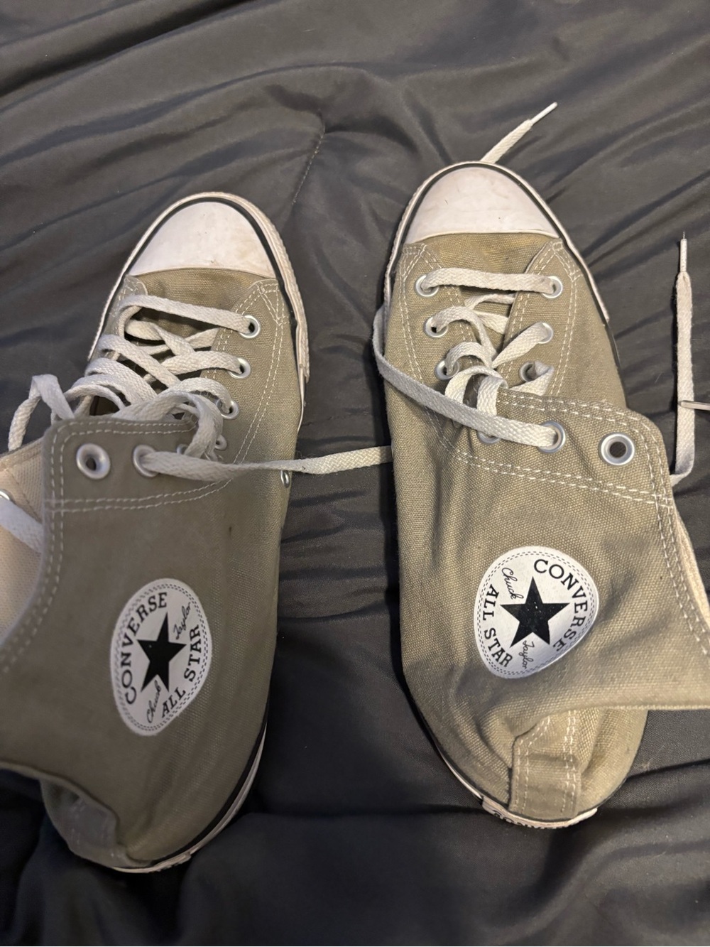 Converse Chuck Taylor High Tops in Olive Canvas with White Accents